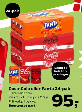 Kvickly Coca-Cola eller Fanta 24-pak tilbud