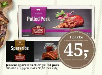Dagli'Brugsen Jensens spareribs eller pulled pork tilbud