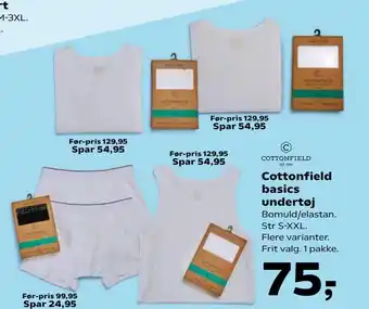 Kvickly Cottonfield basics undertøj tilbud