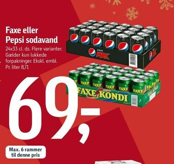 Føtex Faxe eller Pepsi sodavand tilbud