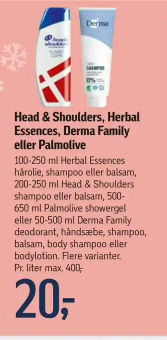 Føtex Head & Shoulders, Herbal Essences, Derma Family eller Palmolive tilbud