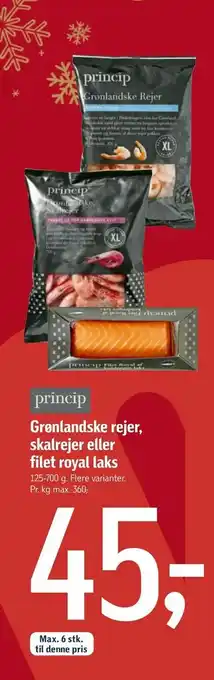 Grønlandske rejer, skalrejer eller filet royal laks