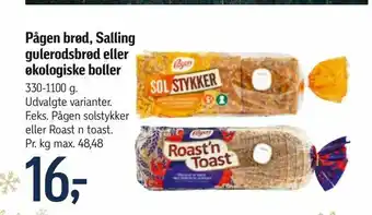Føtex Pågen brød, Salling gulerodsbrød eller økologiske boller tilbud
