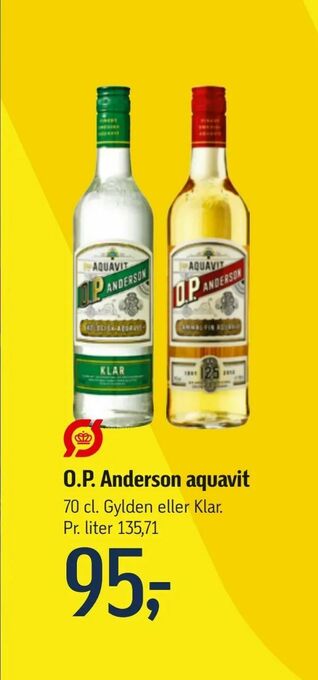 Føtex O.P. Anderson aquavit tilbud