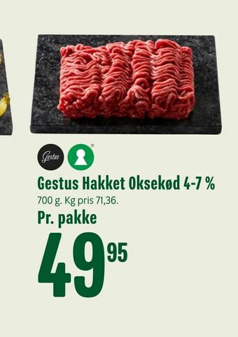 Min Købmand Gestus Hakket Oksekød 4-7 % tilbud