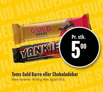 Min Købmand Toms Guld Barre eller Chokoladebar tilbud