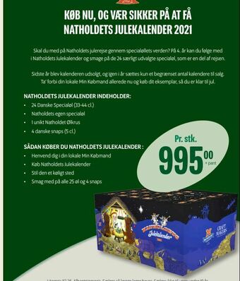 Min Købmand Køb nu, og vær sikker på at få natholdets julekalender 2021 tilbud