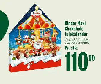 Min Købmand Kinder Maxi Chokolade Julekalender tilbud
