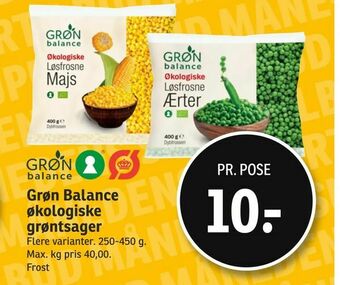SPAR Grøn Balance økologiske grøntsager tilbud