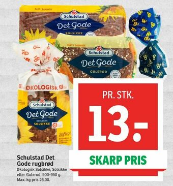 SPAR Schulstad Det Gode rugbrød tilbud