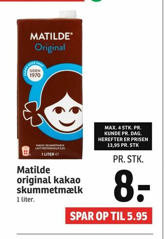 SPAR Matilde original kakao skummetmælk tilbud