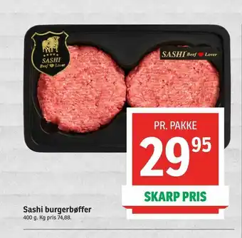 SPAR Sashi burgerbøffer tilbud