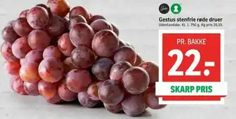 SPAR Gestus stenfrie røde druer tilbud