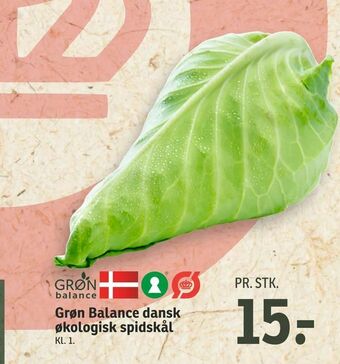 SPAR Grøn Balance dansk økologisk spidskål tilbud