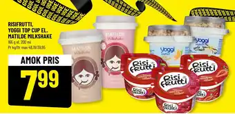 Løvbjerg RISIFRUTTI, YOGGI TOP CUP EL. MATILDE MILKSHAKE tilbud