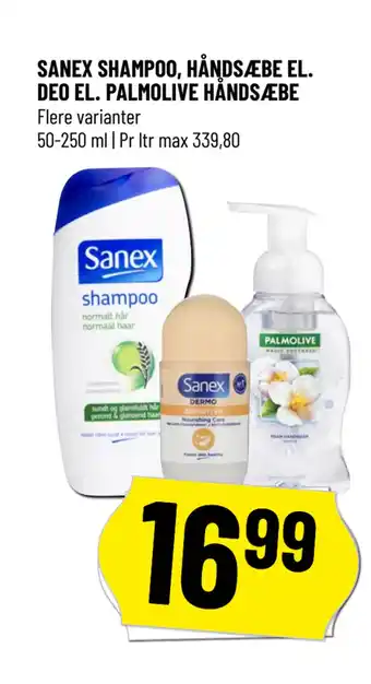 Løvbjerg SANEX SHAMPOO, HÅNDSÆBE EL. DEO EL. PALMOLIVE HÅNDSÆBE tilbud