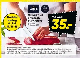 Bilka Håndskåret entrecote eller ribeye tilbud