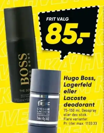 Bilka Hugo Boss, Lagerfeld eller Lacoste deodorant tilbud