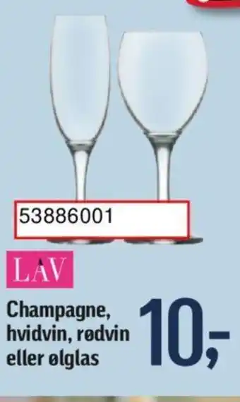 Føtex Champagne, hvidvin, rødvin eller ølglas tilbud