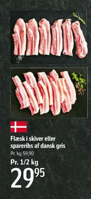 Føtex Flæsk i skiver eller spareribs af dansk gris tilbud