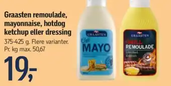 Føtex Graasten remoulade, mayonnaise, hotdog ketchup eller dressing tilbud
