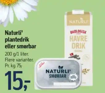 Føtex Naturli' plantedrik eller smørbar tilbud