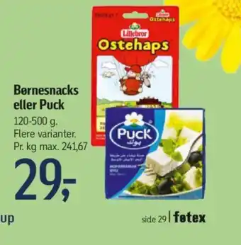 Føtex Børnesnacks eller Puck tilbud