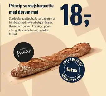 Føtex Princip surdejsbaguette med durum mel tilbud