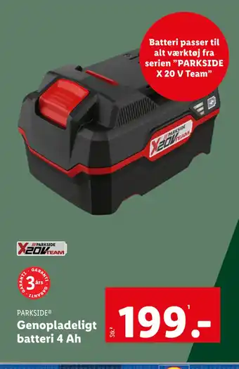 Genopladeligt batteri 4 Ah