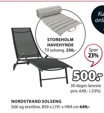 JYSK NORDSTRAND SOLSENG tilbud