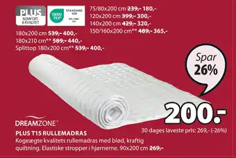JYSK PLUS T15 RULLEMADRAS tilbud