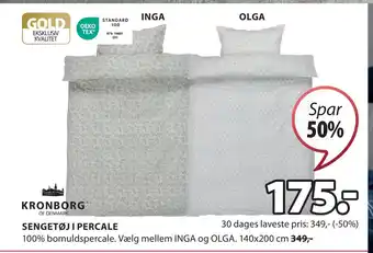 JYSK SENGETØJ I PERCALE tilbud