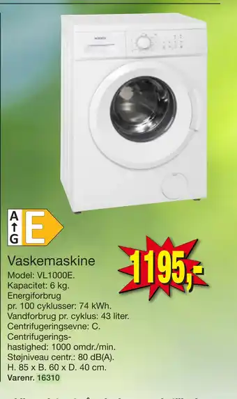 Harald Nyborg Vaskemaskine tilbud