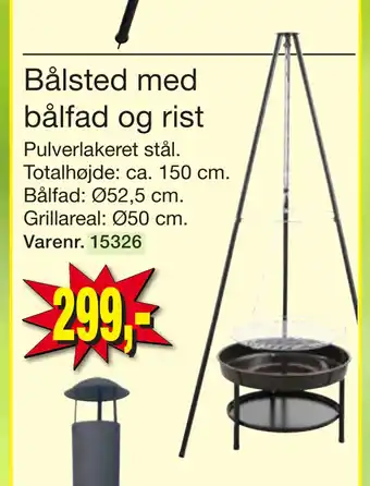 Bålsted med bålfad og rist
