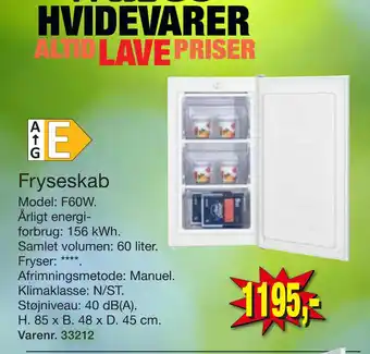 Harald Nyborg Fryseskab tilbud