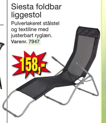Harald Nyborg Siesta foldbar liggestol tilbud