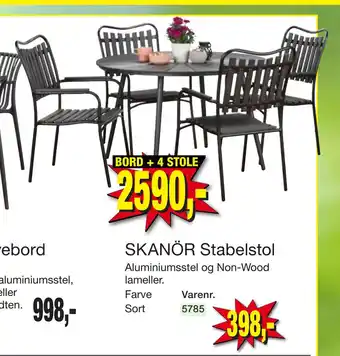 Harald Nyborg BORD + 4 STOLE tilbud