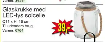 Harald Nyborg Glaskrukke med LED-lys solcelle tilbud