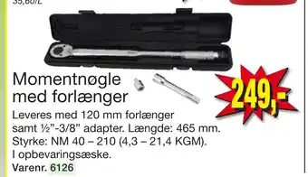 Harald Nyborg Momentnøgle med forlænger tilbud