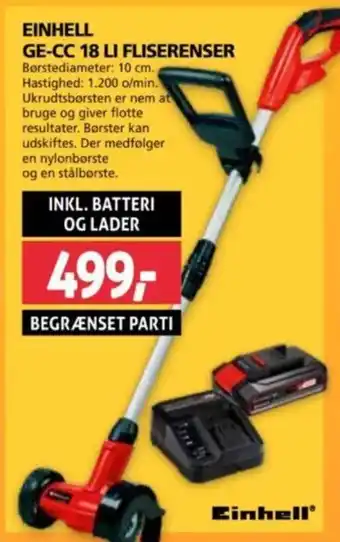 XL-BYG EINHELL GE-CC 18 LI FLISERENSER tilbud