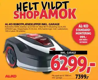 XL-BYG AL-KO ROBOTPLÆNEKLIPPER INKL. GARAGE tilbud