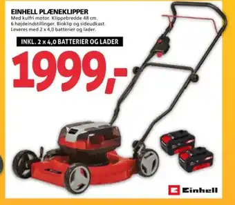 XL-BYG EINHELL PLÆNEKLIPPER tilbud