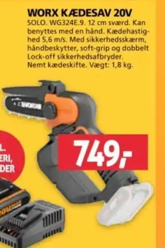 XL-BYG WORX KÆDESAV 20V tilbud