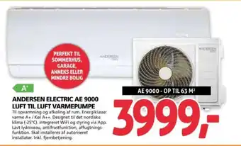 XL-BYG ANDERSEN ELECTRIC AE 9000 LUFT TIL LUFT VARMEPUMPE tilbud