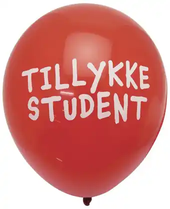 Harald Nyborg Ballon Ø. 25 cm 10-pak - TILLYKKE STUDENT rød tilbud