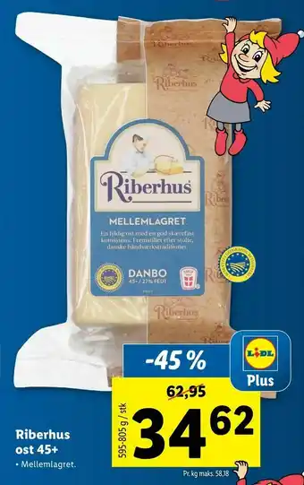 Let-Køb Riberhus ost 45+ tilbud
