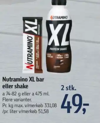 Føtex Nutramino XL bar eller shake tilbud
