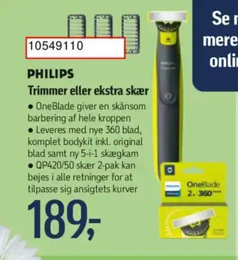 Føtex PHILIPS Trimmer eller ekstra skær tilbud