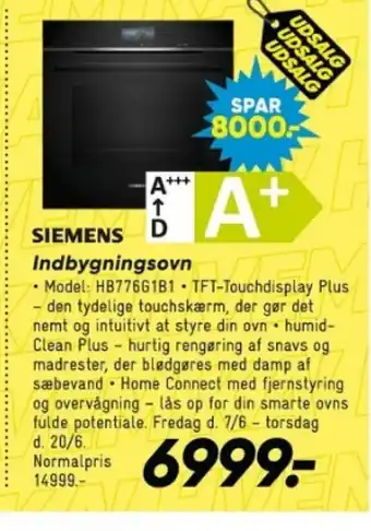 Bilka SIEMENS Indbygningsovn tilbud