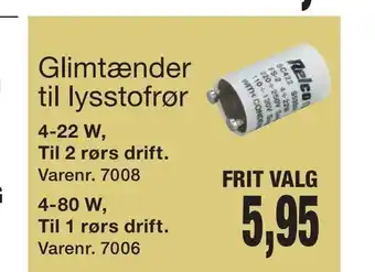 Glimtænder til lysstofrør